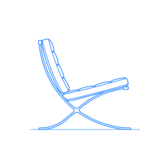 Furniture Lounge Chairs Barcelona Chair Sketch Style Svg Vector, Free Vectors File